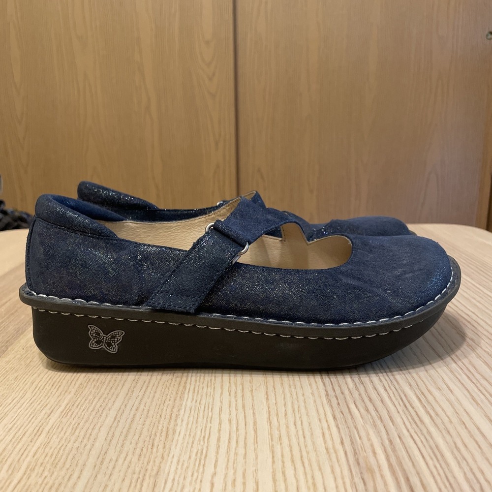 Alegria Dayna DAY-250 Blue Iridescent Leather Mary Jane Shoes EU 42 US 11.5-12